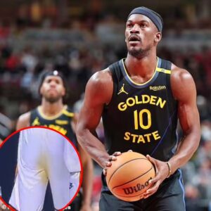 NBA star Jimmy Butler appears to suffer embarrassing accident mid-game as fans spot suspicious stain