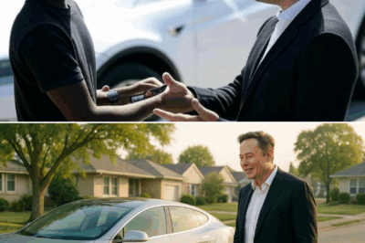 Black Boy Helps Stranger Fix Flat Tire — Wakes Up to Find Elon Musk at His Door With a Surprise That Changes Everything😱  He thought he was just helping someone in need… but that stranger turned out to be Elon Musk. What the tech billionaire did next left the entire neighborhood speechless — and this young hero’s life will never be the same.