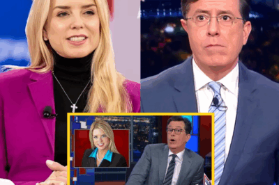 1 MINUTE AGO : Pam Bondi FLIPS The Late Show Upside Down—Stephen Colbert Left SHAKEN, Apologizes Backstage as Show Faces Possible Suspension What started as another night of sharp jokes and political jabs took a shocking turn when Stephen Colbert clashed with Pam Bondi live on The Late Show. But it wasn’t Bondi who cracked—it was Colbert. After pushing one joke too far, Bondi fired back with a cutting one-liner that left the host visibly stunned and the audience frozen in silence.  Within minutes, producers scrambled behind the scenes. Sources say Colbert was seen backstage immediately apologizing, clearly rattled by the backlash. Now, insiders are whispering that The Late Show may face a temporary suspension amid mounting pressure from network executives. Could one fiery exchange with Pam Bondi be the moment that finally brings Colbert’s reign to a halt?