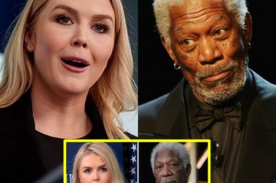 TV STUNNER: Karoline Leavitt Freezes as Morgan Freeman Delivers Chilling Words in Viral On-Air Clash: “Look Me in the Eye, Karoline.”