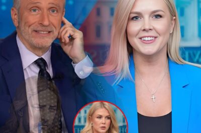 “KAROLINE LEAVITT HUMILIATED BY JON STEWART — AND JUST DAYS LATER, SHE TOOK OFF HER CROSS NECKLACE.”C4
