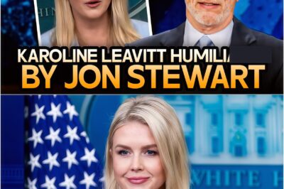 KAROLINE LEAVITT HUMILIATED BY JON STEWART — AND JUST DAYS LATER, SHE TOOK OFF HER CROSS NECKLACE.