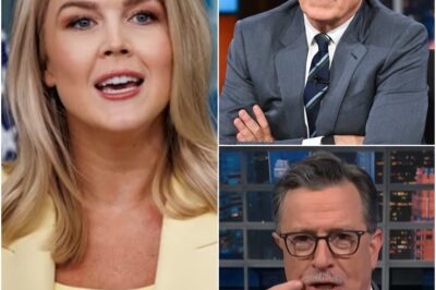 Karoline Leavitt Hijacks Colbert’s Stage in Explosive On-Air Clash—Audience Gasped, Show Abruptly Cut, and TV History Made!