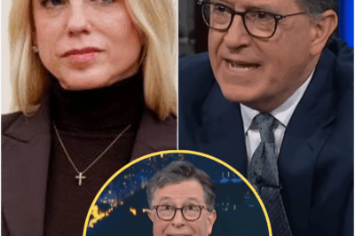 “Pam, Please Tell Me You Don’t Actually Believe That.” — Colbert’s Calm Question Leaves Bondi Speechless, Audience Stunned.  The Moment That Shattered the Spin, Live on Air