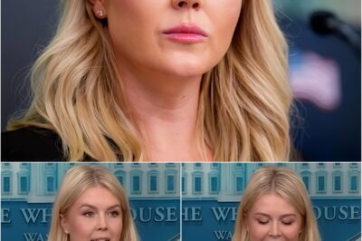 “SHE CRIED. HE NEVER DID. AND THE MIC NEVER MISSED A WORD.” Karoline Leavitt walked into that briefing room to defendso-called “legacy of peace.” She walked out with her credibility crumpled, her voice cracking, and her team scrambling to contain a mess they didn’t see coming.