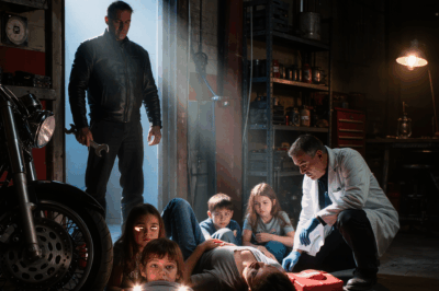 Hells Angels Found 4 Kids and Their Injured Mother in Garage, Until One Whispered, “Don’t…” The shop lights were