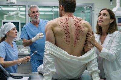 When I discovered 30 red spots that looked like insect eggs on my husband’s back, I rushed him to the emergency room — the doctor took one look and said urgently, “Call the police immediately!”