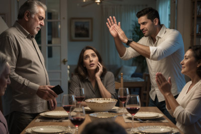 Mi yerno le dio una bofetada a mi hija durante la cena… y su madre aún lo aplaudió. Yo me levanté… e hice solo una llamada. Ellos no tenían idea de lo que estaba a punto de ocurrir. Cuando la perilla de la puerta empezó a girar…