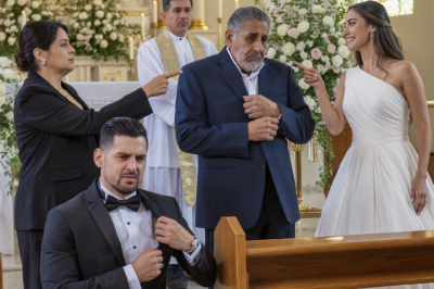 En la boda de mi hijo, la futura suegra de él estalló y dijo: ‘eso no es un padre… es un desastre con traje.’ La novia se rió. Mi hijo, no. Él se levantó, caminó hasta el altar y hizo algo que… dejó a toda la iglesia en silencio.