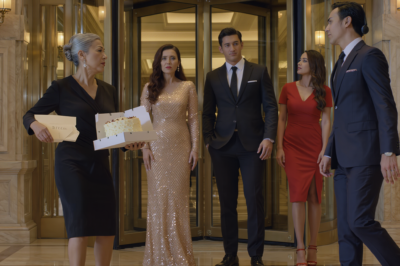 La familia de mi yerno me bloqueó en la entrada principal del hotel de lujo, burlándose de que no tenía suficiente dinero para entrar. Mi hija también se unió, susurrando que no hiciera quedar mal a la familia. Ellos no sabían que yo era la dueña de todo el edificio y que el jefe de seguridad venía hacia la puerta. Su ceguera les costó muy caro.