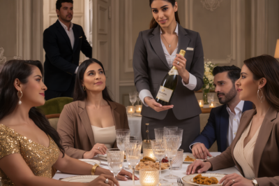 Mis hermanas me llamaron la oveja negra por ser mesera hasta que se enteraron de que el dueño del restaurante es mi esposo secreto.  ¿Podrías traernos más champa? Y esta vez trata de no derramarlo como la última vez.  La voz despectiva de mi hermana mayor, Patricia, resonó por todo el salón privado del Chateau Bep mientras yo servía las copas en la mesa familiar. Sus amigas médicas se rieron con disimulo y yo sentí esa familiar punzada de humillación que había aprendido a esconder detrás de una sonrisa profesional. Era la cena de aniversario número 35 de mis padres y, como siempre, era la única que no encajaba en el cuadro perfecto de nuestra familia de élite.  Mi nombre es Isabela, tengo 28 años y durante los últimos 5 años he trabajado como mesera en este mismo restaurante. Lo que mis hermanas no sabían mientras me humillaban públicamente era que cada una de sus burlas solo confirmaba algo que había sospechado durante meses: que mi propia familia me odiaba tanto que prefería destruirme antes que reconocer mi valor.  “Bella, querida”, intervino mi otra hermana, Carmen, abogada corporativa con aire de superioridad. “¿No te da vergüenza servir mesas a los 28 años? Nuestros colegas siempre preguntan, ¿qué hace la hermana diferente de la familia?”  Sus palabras destilaban veneno puro, pero yo mantuve la compostura. Había aprendido a hacerlo después de años siendo la oveja negra de una familia donde ser doctor o abogado era el mínimo aceptable.  “Al menos tiene trabajo”, murmuró papá sin levantar la vista del menú, como si mi presencia fuera una molestia necesaria. “Aunque esperábamos más de ti, Isabela, tu madre y yo invertimos mucho en tu educación.”  Mamá suspiró dramáticamente. “Recuerdo cuando tenías 18 años y dijiste que querías estudiar administración de empresas. Pensamos que al menos serías gerente de algo respectable, pero mesera…”  Hizo una pausa teatral. Es tan común.  Mientras limpiaba discretamente una mancha inexistente de la mesa, recordé vívidamente el día que decidí trabajar aquí. No había sido por desesperación como ellos creían. Tres años atrás había conocido a un empresario brillante y misterioso en una conferencia de negocios. Santiago Morales, 32 años, dueño de una cadena de restaurantes que se expandía internacionalmente.  Lo que comenzó como una sociedad comercial, se convirtió en amor y luego en matrimonio secreto hace dos años.  “¿Te das cuenta de la vergüenza que nos haces pasar?” Patricia elevó la voz lo suficiente para que las mesas cercanas nos miraran. “Ayer en el hospital, la doctora Mendoza me preguntó si es verdad que mi hermana sirve mesas. Tuve que inventar que estabas tomándote un año sabático.”  “Es patético”, añadió Carmen revisando su teléfono Chanel. “Por cierto, ¿sabías que el dueño de este lugar va a estar aquí esta noche, Santiago Morales? He estado meses tratando de conseguir una cita con él para que invierta en mi bufete.”  Mi corazón se aceleró, pero mantuve mi expresión neutral. Santiago había prometido pasar por el restaurante esta noche, pero no esperaba que coincidiera con esta cena familiar. Durante meses, Carmen había alardeado sobre sus intentos de contactar a mi esposo sin saber que dormía en mi cama cada noche.  “Ese hombre es un genio”, continuó Carmen. “Built. Un imperio desde cero. Forbs lo nombró uno de los empresarios menores de 35 más influyentes del país y soltero por lo que sé.”  Patricia se enderezó con interés. “¿En serio? Tal vez pueda presentarnos. Mi clínica privada necesita inversores.”  “Por favor”, se burló Carmen. “Yo lo vi primero. Además, soy mucho más sofisticada para un hombre de su calibre.”  Yo seguí sirviendo en silencio, pero por dentro comenzaba a hervir una mezcla de indignación y satisfacción anticipada. Durante años había soportado sus humillaciones, sus comentarios despectivos, sus intentos constantes de hacerme sentir inferior, pero esta noche, sin saberlo, habían cruzado una línea que no tenía retorno.  “Isabela”, me llamó papá con tono autoritario, “¿podrías apresurarte? Tenemos hambre y no toda la noche para esperar.”  “Por supuesto, señor”, respondí con la sonrisa falsa que había perfeccionado, pero mis ojos captaron algo que ellos no notaron. Santiago acababa de entrar al salón principal del restaurante, elegante como siempre, en su traje italiano, buscándome con la mirada.  La ironía era deliciosa. Mis hermanas exitosas llevaban meses obsesionadas con conocer al hombre que yo había elegido amar, sin saber que cada noche él me contaba sobre las llamadas desesperadas y los intentos patéticos de conseguir reuniones que jamás obtendría.  Pero lo que no sabían era que su comportamiento de esta noche había sido el catalizador perfecto. Ya no se trataba solo de mantener mi matrimonio en secreto por privacidad. Ahora se había convertido en algo mucho más poderoso, la oportunidad perfecta para darles la lección que merecían desde hace años.  ¿Querían conocer a Santiago Morales? Pues esta noche lo conocerían de una manera que jamás olvidarían.  “Miren quién viene”, Patricia susurró emocionada arreglándose el cabello mientras observaba a Santiago caminar elegantemente entre las mesas. “Ese es Santiago Morales. Dios mío, es aún más guapo en persona.”  Yo continué sirviendo las entradas, fingiendo indiferencia, pero internamente sonreía al ver cómo mis hermanas se transformaban instantáneamente en colegialas nerviosas. Carmen se retocó el labial rojo que siempre usaba para intimidar en las cortes y Patricia ajustó su escote de manera no tan sutil.  “Isabela, por favor, trata de no hacer el ridículo cuando él pase por aquí”, me advirtió Carmen en voz baja. “Ya es suficientemente vergonzoso que nos vean contigo vestida de mesera.”  “Tal vez deberíamos pedirle que se vaya”, sugirió Patricia. “No queremos que piense que somos el tipo de familia que trae personal de servicio a eventos familiares.”  La crueldad de sus palabras me golpeó como una bofetada, pero esta vez, en lugar de herirme, encendió algo diferente en mi interior. Durante 5 años había soportado estas humillaciones en silencio, tragándome mi dignidad para mantener la paz familiar. Pero esta noche había un testigo silencioso que ellas no conocían. Mi esposo, que desde nuestra primera cita me había enseñado que el respeto propio no es negociable.  “¿Saben qué?”, dije mientras colocaba cuidadosamente los platos. “Ustedes tienen razón. Soy solo una mesera. Una mujer sin educación, sin ambiciones, sin futuro.”  Mi voz era tranquila, pero había algo en mi tono que hizo que papá levantara la vista por primera vez en la noche.  “Exacto”, asintió Carmen satisfecha. “Al fin lo entiendes.”  “Pero déjenme preguntarles algo”, continué limpiando meticulosamente la mesa. “¿No les parece extraño que una mesera sin futuro como yo pueda permitirse cenar en este lugar cada vez que quiere?”  Patricia frunció el ceño. “¿Qué quieres decir?”  “Nada importante”, respondí con una sonrisa misteriosa. “Solo que el otro día, mientras ustedes gastaban 500 en esta mesa, yo cené en la mesa principal del salón VIP sin pagar un centavo.”  “Eso es imposible”, espetó Carmen. “Este lugar es carísimo. La lista de espera para el salón VIP es de meses.”  En ese momento, Santiago se acercó a nuestra mesa y pude sentir la electricidad en el aire. Mis hermanas se enderezaron como soldados, desplegando sus mejores sonrisas falsas.  “Buenas noches”, saludó Santiago con esa voz profunda que me hacía derretirme cada noche. Sus ojos se encontraron brevemente con los míos y vi el destello de diversión que conocía. También habíamos hablado sobre esta posibilidad el día en que mi familia descubriera la verdad, pero nunca imaginamos que sería en estas circunstancias tan perfectas.  “Señor Morales”, Carmen prácticamente gritó, levantándose tan rápido que casi tiró su copa de vino. “Soy Carmen Restrepo, abogada corporativa.”  “He estado intentando contactarlo durante meses.”  “Y yo soy Patricia Restrepo, cirujana plástica”, añadió mi hermana mayor, empujando sutilmente a Carmen para estar más cerca de él. “Tengo una propuesta comercial que podría interesarle.”  Santiago las miró con cortesía profesional, pero yo noté la ligera tensión en su mandíbula que aparecía cuando algo lo molestaba.  “Mucho gusto, señoras.”  “Por favor, siéntese con nosotros”, suplicó mamá haciendo espacio en la mesa. “Sería un honor tenerlo en nuestra cena familiar.”  “Es muy amable”, respondió Santiago, “pero en realidad vine a hablar con alguien específico.”  Sus ojos se posaron en mí y yo fingí sorpresa perfectamente.  “Con Isabela.”  Patricia soltó una carcajada cruel. “Señor Morales, creo que hay un malentendido. Ella es solo… bueno, trabaja aquí.”  “Exacto”, añadió Carmen. “No creo que tengan mucho de qué hablar. Nosotras, en cambio, somos profesionales exitosas con propuestas serias.”  La expresión de Santiago se endureció imperceptiblemente.  “Disculpen. Lo que mis hermanas quieren decir”, intervine con voz calmada, “es que consideran que una mesera como yo no está a la altura de un empresario como usted.”  “Exacto”, exclamó Patricia sin darse cuenta de que acababa de caer en mi trampa. “Isabela siempre ha sido la oveja negra de la familia. Nosotras, en cambio…”  “Un momento”, la interrumpió Santiago, y su voz había adquirido un tono peligroso que yo conocía muy bien. “¿Están diciéndome que desprecian a su propia hermana por su trabajo?”  Carmen se sonrojó ligeramente. “Bueno, no es desprecio, es realismo. En nuestra familia todos somos profesionales exitosos. Isabela decidió tomar un camino diferente.”  “Un camino mediocre”, murmuró papá.  Y yo vi cómo los ojos de Santiago se oscurecieron.  “Interesante”, dijo Santiago, y yo reconocí tono. Era el mismo que usaba cuando estaba a punto de cerrar un trato devastador para la competencia. “Muy interesante perspectiva familiar.”  Yo continué sirviendo, pero por dentro estaba electrizada. Había pasado años escuchando estas humillaciones, pero esta noche era diferente. Esta noche tenía unas bajo la manga que ni siquiera mis hermanas más manipuladoras podrían anticipar.  “Señor Morales”. Carmen se inclinó hacia delante, desplegando todo su arsenal de seducción profesional. “¿Qué le parece si discutimos negocios en un lugar más apropiado? Sin distracciones.”  Sus ojos se posaron en mí cuando dijo distracciones. Y en ese momento supe que había llegado el punto de no retorno. Ya no se trataba solo de mantener mi matrimonio secreto. Se trataba de dignidad, de respeto, de años de humillaciones que finalmente iban a tener su respuesta.  Santiago sonrió, pero era una sonrisa que no llegaba a sus ojos. “¿Saben qué, señoras? Tienen razón. Esta conversación definitivamente necesita un lugar más apropiado.”  Se dirigió hacia mí y, para shock absoluto de mi familia, me extendió la mano.  “Isabela, ¿podrías acompañarme un momento?”  La expresión de mis hermanas era impagable, confusión mezclada con indignación, pero lo que no sabían era que esa simple invitación era solo el primer paso de una revelación que cambiaría para siempre la dinámica de nuestra familia. Porque esta noche por fin iban a conocer al verdadero Santiago Morales y él iba a conocer exactamente qué tipo de personas eran en realidad.  “¿Qué está pasando?”, susurró Carmen mientras veía cómo Santiago me extendía la mano con una familiaridad que claramente las desconcertó. “¿Por qué él quiere hablar contigo?”  Yo tomé la mano de Santiago con naturalidad, sintiendo su fuerza tranquilizadora, y por primera vez en años me enderecé con verdadera confianza frente a mi familia.  “Quizás porque no todas las conversaciones importantes requieren un título universitario”, respondí con una sonrisa que dejó a Patricia boquiabierta.  “Isabela”, papá me llamó con tono autoritario. “No hagas el ridículo. El señor Morales es un hombre ocupado.”  Santiago se volteó hacia mi padre y su presencia llenó el espacio de una manera que hizo que toda la mesa se sintiera pequeña.  “Con todo respeto, señor, creo que su hija es perfectamente capaz de hablar por sí misma.”  Las palabras cayeron como una bomba silenciosa. Nadie había defendido mi capacidad de hablar por mí misma en, bueno, nunca en mi vida adulta. Mis hermanas intercambiaron miradas nerviosas, claramente confundidas por la diferencia que Santiago me mostraba.  “Por favor, discúlpenos un momento”, dijo Santiago a la mesa y me condujo hacia el balcón privado del restaurante. Ese mismo balcón donde habíamos cenado románticas noches de luna de miel que mi familia jamás sabría que existieron.  “¿Estás bien, amor?”, me preguntó en voz baja una vez que estuvimos solos, sus manos encontrando mi rostro con la ternura que me había enamorado desde el primer día. “He escuchado suficiente desde la mesa de al lado. No tenía idea de que te trataran así.”  “Ha sido así toda mi vida”, admití. Y por primera vez permití que las lágrimas amenazaran con salir. “Pero nunca había sido tan cruel como esta noche. Patricia literalmente sugirió que me fuera para no avergonzarlas frente a ti.”  Los ojos de Santiago se encendieron con una furia controlada que reconocí inmediatamente. Era la misma expresión que había visto cuando despidió a un gerente que maltrataba al personal de limpieza, o cuando canceló un contrato millonario porque el cliente era irrespetuoso con nuestros empleados.  “Isabela, ¿sabes lo que he estado pensando estos últimos meses?”, me preguntó acariciando mi cabello. “Cada vez que Carmen llamaba desesperadamente a mi oficina, cada vez que Patricia intentaba casualmente aparecer en mis restaurantes, me preguntaba qué tipo de personas eran realmente.”  “¿Y ahora lo sabes?”  “Ahora lo sé”, confirmó con una sonrisa que prometía justicia. “Y sabes qué, mi amor, creo que ha llegado el momento de que tu familia conozca exactamente con quién han estado hablando todos estos años.”  Desde el balcón podíamos ver a mi familia en la mesa, claramente nerviosos por mi ausencia prolongada con el hombre que consideraban su boleto dorado al éxito. Carmen revisaba compulsivamente su teléfono, probablemente buscando información sobre por qué Santiago Morales estaría interesado en hablar conmigo.  “¿Hay algo más?”, le dije a Santiago recordando una conversación que había escuchado la semana pasada. “Carmen ha estado diciéndole a sus socias que cuando conozca a su futuro esposo millonario, va a asegurarse de que me despidan de aquí. Dice que es vergonzoso que su cuñado potencial vea a la hermana fracasada trabajando en su propio restaurante.”  La mandíbula de Santiago se tensó. “¿Qué?”  “Y Patricia ha estado contándole a sus amigas médicas que cuando se case con el empresario restaurantero va a convertir este lugar en el punto de encuentro exclusivo de su círculo social, donde yo obviamente no estaré invitada ni como empleada ni como familia.”  “Isabela…” Santiago me tomó de las manos. “¿Te das cuenta de lo que acabas de decirme?”  “¿Qué?”  “Que mis propias cuñadas han estado planeando humillarte usando mi propio éxito. Han estado fantaseando con casarse conmigo para tener el poder de destruirte completamente.”  La realización nos golpeó a ambos al mismo tiempo. No se trataba solo de años de desprecio familiar. Se trataba de que mis hermanas habían visto en mi esposo la herramienta perfecta para completar mi destrucción emocional y profesional.  “¿Sabes lo que vamos a hacer, Santiago?”, me preguntó con esa sonrisa peligrosa que aparecía cuando había desarrollado un plan comercial particularmente brillante.  “¿Qué?”  “Vamos a darles exactamente lo que han estado pidiendo. Van a conocer al verdadero Santiago Morales esta noche.”  Sus ojos brillaron con malicia justificada.  “Pero también van a descubrir algo que jamás vieron venir.”  Regresamos a la mesa tomados de la mano. Un gesto que hizo que Carmen casi se ahogue con su champañ.  “¿Todo bien?”, preguntó con voz tensa.  “Perfecto”, respondió Santiago, y yo noté cómo había cambiado su postura. Ya no era el empresario cortés que había saludado hace unos minutos. Ahora era el SEO despiadado que había construido un imperio y sus siguientes palabras iban a cambiar todo.  “De hecho”, continuó, “Isabela me ha estado contando cosas muy interesantes sobre ustedes.”  El color se drenó de los rostros de mis hermanas.  “¿Qué tipo de cosas?”, preguntó Patricia con voz quebradiza.  Santiago sonrió y yo supe que la cuenta regresiva había comenzado.  “Oh, cosas fascinantes sobre sus planes futuros, sus expectativas, sus ambiciones familiares.”  Mis padres se enderezaron sintiendo la tensión que ahora llenaba el aire como electricidad antes de una tormenta.  “Pero antes de continuar”, dijo Santiago sacando su teléfono, “hay una llamada que necesito hacer.”  Y mientras marcaba, me miró con complicidad absoluta. Era el momento que habíamos discutido en teoría, pero nunca pensamos que llegaría de manera tan perfecta. La verdad estaba a punto de explotar y mis hermanas no tenían idea de la devastación que había estado construyéndose silenciosamente durante años justo frente a sus narices.  “Sí, Marco, soy yo”, habló Santiago al teléfono mientras mantenía contacto visual conmigo. “Necesito que traigas los documentos que discutimos la semana pasada. Los contratos, las escrituras, todo. Sí, ahora mismo al salón privado.”  Carmen se inquietó visiblemente. “¿Documentos? ¿Qué tipo de documentos?”  Santiago colgó y se sentó a la mesa con una calma que me resultaba familiar, esa tranquilidad peligrosa que precedía sus movimientos comerciales más devastadores.  “Bueno, ya que estamos todos aquí, familia de Isabela, creo que es momento de aclarar algunas cosas.”  “¿Aclarar qué?”, preguntó Patricia jugando nerviosamente con su collar de perlas.  “Primero”, Santiago comenzó sacando su teléfono y mostrándoles la pantalla, “quiero que vean esto.”  En su teléfono aparecían capturas de pantalla de mensajes y correos electrónicos. Reconocí inmediatamente los intentos desesperados de Carmen por conseguir una cita comercial.  “Carmen, ¿estos son tus mensajes?”, Santiago leyó en voz alta.  “Santiago, soy Carmen Restrepo, hermana de esa mesera que trabaja en tu restaurante. Obviamente yo sería una mejor conexión para tu empresa que alguien de su calibre.”  La cara de Carmen se puso roja como un tomate. “Yo… eso fue sacado de contexto.”  “¿Contexto?” Santiago continuó leyendo. “Cuando nos conozcamos personalmente, podríamos discutir cómo librar tu restaurante de empleados que no representan bien tu marca. Mi hermana, por ejemplo, da una imagen muy pobre de tu establecimiento.”  El silencio que siguió era ensordecedor. Mis padres miraban a Carmen con shock genuino.  “Y Patricia…” Santiago cambió de teléfono. “Tus mensajes a mi asistente personal fueron igualmente creativos.”  Patricia palideció. “No sé de qué hablas.”  “Dile a Santiago que la hermana mesera de la familia Restrepo no representa los valores que él busca en su círculo social. Cuando él y yo estemos juntos, me aseguraré de que entienda qué tipo de asociaciones le convienen.”  El mundo de mis hermanas se desmoronaba palabra por palabra, pero Santiago apenas estaba comenzando.  “Lo más fascinante”, continuó con voz glacial, “es que ambas han estado usando el trabajo de Isabela en mi restaurante como una palanca para intentar acercarse a mí, mientras simultáneamente planeaban destruir su carrera y su autoestima.”  “Nosotras jamás…”, comenzó Carmen, pero Santiago la interrumpió.  “¿Jamás qué? ¿Jamás dijeron que cuando fueran mis esposas iban a asegurarse de que Isabela fuera despedida? ¿Jamás planearon usar mi supuesto amor por ustedes como venganza final contra su hermana?”  En ese momento, Marco, el manager general del restaurante y uno de mis mejores amigos, apareció con una carpeta de documentos, el mismo Marco que había sido testigo silencioso de años de historia sobre mi familia tóxica.  “Perfecto timing”, dijo Santiago tomando los documentos. “Familia Restrepo, ¿hay algo que necesitan saber sobre su hermana fracasada?”  “¿Qué?”, murmuró papá, claramente confundido por el giro dramático de los eventos.  Santiago desplegó los primeros documentos sobre la mesa. “Estos son los papeles de constitución de la cadena de restaurantes Chateau Bell Epoc, fundada hace 5 años.”  Carmen entrecerró los ojos, tratando de leer desde su lugar.  “Como pueden ver”, Santiago señaló los nombres en los documentos, “los socios fundadores son Santiago Morales e Isabela Restrepo de Morales.”  El mundo se detuvo. Literalmente pude ver el momento exacto en que la información penetró en sus cerebros.  Patricia se puso de pie tan bruscamente que su silla cayó hacia atrás.  “De Morales…”, susurró Carmen, la sangre drenándose completamente de su rostro.  Santiago sonrió y fue la sonrisa más hermosa que había visto en mi vida.  “Permítanme presentarme formalmente. Soy Santiago Morales, CEO de Chatób época internacional y esta es mi esposa, Isabela Morales, cofundadora y socia mayoritaria de esta empresa.”  “¿Esposa?” La voz de mamá era apenas un susurro ahogado.  “Casados hace dos años”, confirmé, mostrando por primera vez mi anillo de matrimonio que había mantenido oculto en una cadena bajo mi uniforme. “En una ceremonia privada en París, seguida de luna de miel en la Riviera Francesa.”  Los documentos seguían desplegándose sobre la mesa. Certificados de matrimonio, escrituras de propiedades, estados financieros que mostraban mi patrimonio personal de varios millones de dólares.  “Lo que significa”, continuó Santiago con una satisfacción glacial, “que durante los últimos meses Carmen y Patricia han estado intentando seducir al esposo de su hermana para conseguir inversiones comerciales.”  “Y planeando usar esa relación imaginaria”, añadí con voz firme, “para destruir la carrera de la misma mujer que cofundó la empresa que ustedes querían usar.”  Carmen comenzó a hiperventilar. “No, no puede ser. Tú eres solo una mesera.”  “Soy una mesera porque me gusta mantenerme conectada con nuestros empleados”, expliqué con calma absoluta. “Trabajo aquí dos días a la semana porque es mi restaurante. El resto de los días manejo nuestras otras propiedades en Miami, Nueva York y Los Ángeles.”  Patricia se dejó caer en su silla, completamente derrotada. “Todo este tiempo, todo este tiempo nos estuviste mintiendo.”  “¿Mintiendo?” La indignación finalmente brotó de mí como un volcán. “¿Mintiendo? Ustedes han pasado años humillándome, despreciándome, tratándome como si fuera basura. Y cuando finalmente conocen al hombre que amo, lo primero que hacen es intentar seducirlo mientras planean usar mi propia destrucción como regalo de bodas.”  Santiago puso su mano en mi hombro y su presencia me dio la fuerza para continuar.  “Durante 5 años escuché sus burlas sobre mi trabajo mediocre. Durante 5 años me trataron como si fuera una vergüenza familiar y durante los últimos meses, sin saberlo, convirtieron a mi propio esposo en testigo de exactamente qué tipo de personas son realmente.”  Los ojos de Santiago se endurecieron mientras se dirigía a mis padres.  “Y ustedes dos, como padres, permitieron que esto sucediera. Vieron a dos de sus hijas destruir sistemáticamente a la tercera y no solo lo permitieron, sino que lo reforzaron.”  El silencio era absoluto. Solo se escuchaba la respiración agitada de Carmen, que claramente estaba teniendo un ataque de pánico al darse cuenta de que su comportamiento había sido documentado y presenciado por el mismo hombre que había intentado conquistar.  “Pero esto no termina aquí”, anunció Santiago sacando un último documento. “Marco, ¿podrías leerles a la familia lo que discutimos la semana pasada?”  Marcos sonrió con satisfacción evidente. “Con mucho gusto, señor Morales. Debido al comportamiento inapropiado y las comunicaciones hostiles dirigidas hacia la cofundadora de esta empresa, la membresía VIP de la familia Restrepo ha sido permanentemente revocada de todas nuestras propiedades a nivel internacional.”  “¿Qué significa eso?”, preguntó papá con voz quebrada.  “Significa”, respondí con una sonrisa que había esperado años para mostrar, “que nunca más podrán pisar ninguno de nuestros restaurantes. Y considerando que somos propietarios del 60% de los establecimientos de lujo en esta ciudad, sus opciones sociales acaban de reducirse considerablemente.”  La justicia que había esperado tanto tiempo finalmente estaba servida, pero la noche apenas comenzaba.  “No, no puede ser real”, murmuró Carmen, aferrándose a la mesa como si el mundo se estuviera desmoronando bajo sus pies. “Isabela, por favor, dime que esto es una broma cruel.”  “¿Una broma?”  Me levanté de mi silla por primera vez en la noche con total dignidad. Ya no la mesera humillada, sino la cofundadora de un imperio multimillonario.  “Carmen, ¿recuerdas lo que me dijiste hace 6 meses en la boda de prima Laura? Que era una vergüenza que la sirvienta de la familia estuviera en las fotos oficiales.”  Carmen se encogió visiblemente.  “¿Y tú, Patricia?” Me dirigí a mi hermana mayor, que parecía haber envejecido 10 años en los últimos minutos. “¿Recuerdas cuando le dijiste a toda tu clínica que tu hermana fracasada te avergonzaba tanto que preferías decir que solo tenías una hermana?”  Santiago observaba en silencio, pero pude sentir su orgullo irradiando hacia mí. Después de años de verme encogida y disculpándome por existir, finalmente me estaba defendiendo con la fuerza que él siempre supo que tenía.  “Durante dos años”, continué, mi voz creciendo en poder con cada palabra, “he escuchado a mi esposo contarme sobre las llamadas desesperadas de mis propias hermanas. Él llegaba a casa riéndose de las propuestas ridículas, de los intentos patéticos de seducción, de la arrogancia absoluta de dos mujeres que no sabían que estaban hablando del esposo de la hermana que despreciaban.”  “Isabela, por favor”, suplicó mamá, pero yo no había terminado.  “¿Saben cuál fue el momento que me convenció de revelar la verdad esta noche?”, pregunté mirando directamente a Patricia. “Cuando sugeriste que me fuera de la cena para no avergonzarlas frente al hombre que, sin que lo supieras, había sido mi esposo durante dos años.”  Santiago se levantó y caminó hacia mí, rodeándome con su brazo de una manera que gritaba posesión y amor verdadero.  “Lo que más me duele”, dijo dirigiéndose a mis padres, “es saber que Isabela ha cargado con esta humillación familiar durante años, sintiéndose indigna de amor y respeto, cuando en realidad es la mujer más extraordinaria que he conocido.”  “Ella construyó este imperio conmigo”, continuó, su voz llena de admiración genuina. “Cada decisión comercial importante, cada expansión, cada éxito que ustedes admiran tanto, todo fue logrado con la mente brillante de la mujer que ustedes consideraron mediocre.”  Marco, quien había permanecido como testigo silencioso, se aclaró la garganta. “Si me permiten añadir algo”, dijo dirigiéndose a mis hermanas. “Durante los últimos meses, sus intentos de contactar al señor Morales se convirtieron en el entretenimiento de toda la oficina, especialmente cuando insistían en mencionar lo patética que era Isabela comparada con ustedes.”  Carmen comenzó a llorar, pero no eran lágrimas de arrepentimiento, eran lágrimas de humillación pura, de darse cuenta de que había perdido no solo la oportunidad comercial de su vida, sino también cualquier resto de dignidad familiar.  “¿Qué va a pasar ahora?”, preguntó papá con voz derrotada.  Santiago y yo intercambiamos una mirada y en ese momento supe que habíamos llegado al final de un capítulo muy largo y doloroso de mi vida.  “Ahora”, respondí con serenidad absoluta, “ustedes van a vivir con las consecuencias de años de crueldad. Van a explicar a sus amigos, colegas y círculos sociales por qué fueron prohibidos permanentemente de los restaurantes más exclusivos de la ciudad.”  “Y van a recordar”, añadió Santiago, “que la hermana que consideraron la oveja negra ahora tiene el poder de influir en cada aspecto de sus carreras sociales y profesionales en esta ciudad.”  “Pero lo más importante”, continué sintiendo una paz que no había experimentado en años, “es que finalmente voy a vivir sin cargar el peso de su desprecio, porque después de esta noche ustedes ya no tienen poder sobre mi autoestima.”  Patricia hizo un último intento desesperado. “Isabela, somos familia. Podemos arreglar esto.”  “¿Familia?” La palabra salió de mi boca como si fuera venenosa. “Patricia, la familia no pasa años destruyendo sistemáticamente la confianza y la dignidad de uno de sus miembros. La familia no planea usar el matrimonio como venganza final contra su propia hermana.”  Santiago tomó mi mano y la besó suavemente. Un gesto que solidificó todo lo que había ganado esa noche: amor genuino, respeto incondicional y una sociedad que mis hermanas jamás podrían entender.  “La cuenta de esta cena”, anunció Santiago mientras nos preparábamos para partir, “será enviada directamente a ustedes. Considérenlo su última experiencia en un establecimiento de Chateau Bell Epoc.”  Mientras caminábamos hacia la salida, tomados de la mano como la pareja poderosa que siempre habíamos sido en privado, escuché a Carmen sollozar y a Patricia susurrar desesperadamente al teléfono, probablemente tratando de hacer control de daños con sus contactos profesionales.  “¿Te arrepientes de algo?”, me preguntó Santiago cuando llegamos a nuestro Mercedes negro. “¿De mantenerlo en secreto tanto tiempo?”  “Absolutamente”, respondí, sintiéndome más libre de lo que había estado en años. “De la forma en que se enteraron, para nada.”  6 meses después, mi vida había alcanzado una plenitud que jamás pensé posible. Nuestra cadena de restaurantes se había expandido a Europa. Yo había sido nombrada empresaria del año por la revista Forbes en español y, más importante aún, había aprendido a valorarme exactamente como Santiago siempre me había visto: como una mujer brillante, poderosa e imparable.  Carmen perdió tres clientes importantes cuando se supo que había sido prohibida de los círculos sociales más exclusivos de la ciudad. Patricia tuvo que cerrar temporalmente su clínica cuando sus inversores descubrieron su comportamiento público humillante hacia su propia familia. Mis padres intentaron reconciliarse dos veces, pero sus disculpas sonaban más a estrategia de supervivencia social que a arrepentimiento genuino.  Pero la lección más poderosa que aprendí no fue sobre venganza o justicia, fue sobre el valor de conocer mi propio worth. Durante años permití que otros definieran mi valor, que me convencieran de que era menos de lo que realmente era. Santiago no me rescató esa noche. Yo me rescaté a mí misma usando las herramientas que había tenido todo el tiempo, pero que había olvidado cómo usar: mi voz, mi dignidad y mi derecho al respeto.  Ellos intentaron destruirme llamándome la oveja negra, pero acabaron destruyéndose a sí mismos. Yo aprendí que la verdadera venganza no es devolver el daño sufrido, es alcanzar el éxito que tus enemigos jamás podrían imaginar y hacerlo sin perder tu alma en el proceso.  Y cada noche, cuando Santiago y yo cenamos en nuestro balcón privado, brindamos, no por su derrota, sino por mi victoria. La victoria de una mujer que finalmente aprendió que nunca fue la oveja negra, simplemente era una leona viviendo entre corderos que no reconocían su verdadero poder.