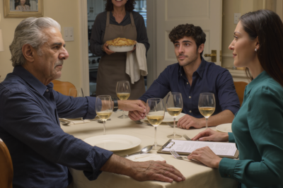 Mi hijo trajo a su nueva novia a cenar — parecía demasiado perfecta. Debajo de la mesa, me apretó la mano tres veces. “Papá, algo no está bien. Esa era nuestra vieja señal.”