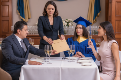 Mi hermana levantó la copa en la graduación de mi hija para decir: “Ricardo y yo nos casamos el próximo mes”, y todos voltearon a verme esperando que me rompiera… pero solo sonreí, saqué un sobre manila de mi bolso y dije: “Qué noticia tan oportuna, Raquel”, porque lo que ella no sabía era que yo llevaba seis meses reuniendo la verdad que podía destruir su gran momento.